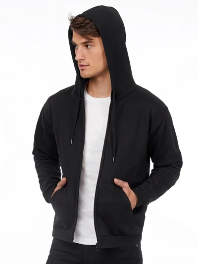 Худі з блискавкою B&C ID.205 Чорна