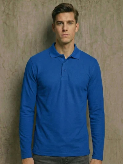 Теніска чоловіча з довгим рукавом B&C Синя