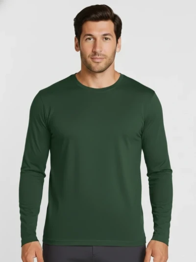 Футболка з довгим рукавом чоловіча B&C Зелений