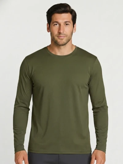 Футболка з довгим рукавом чоловіча B&C Хакі