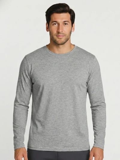 Футболка чоловіча бавовняна з довгим рукавом B&C Меланж