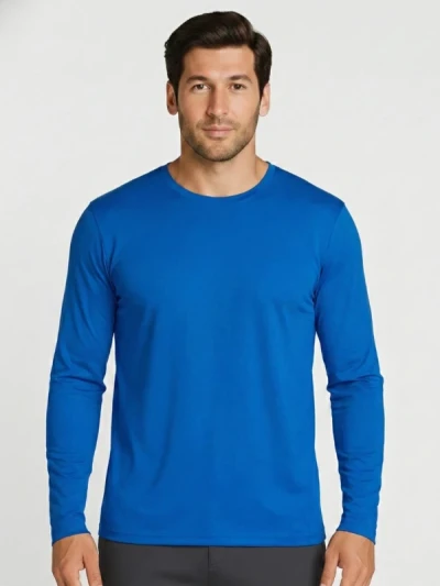 Футболка з довгим рукавом чоловіча B&C Синій