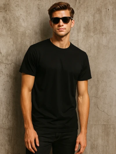 Футболка бавовняна чоловіча Чорна B&C
