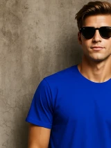 Футболка чоловіча B&C Синя фото 2