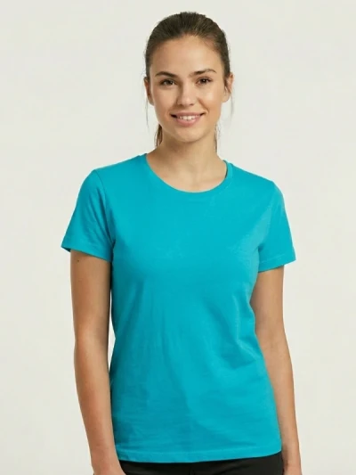 Футболка жіноча 100% бавовна B&C Блакитна