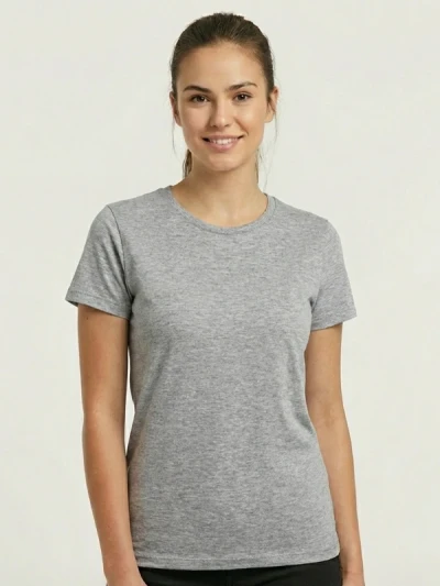 Футболка жіноча 100% бавовна B&C Cірий Меланж