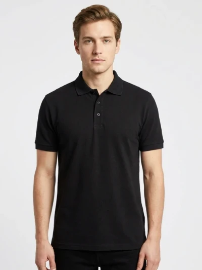 Теніска чоловіча Fruit of the Loom 65:35 Polo Чорна