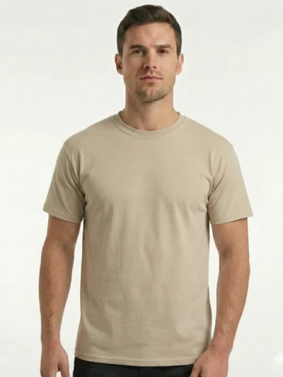 Футболка чоловіча Fruit of the Loom Valueweight Бежевий
