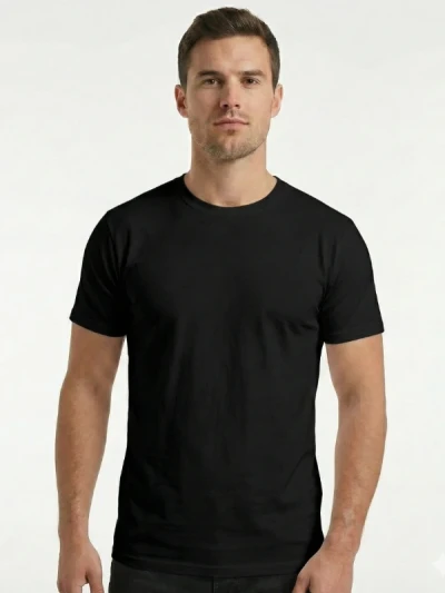 Футболка чоловіча Fruit of the Loom Valueweight Чорна