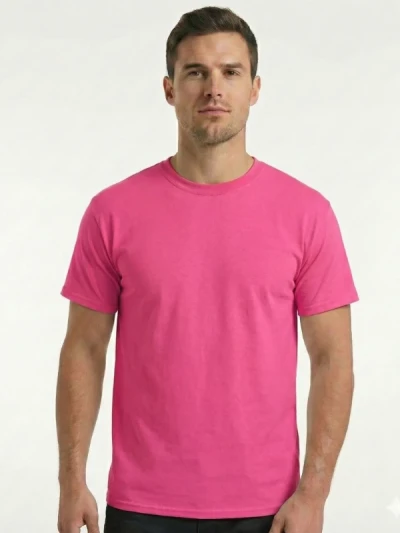 Футболка чоловіча Fruit of the Loom Valueweight Яскраво рожева