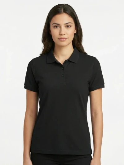 Теніска жіноча Fruit of the Loom 65:35 Polo Ladies Чорна