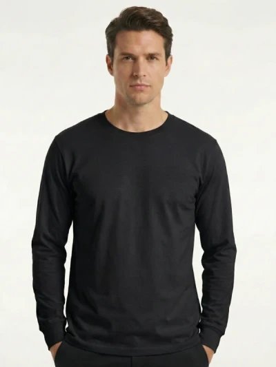 Футболка з довгим рукавом Fruit of the Loom Long Sleeve Чорна