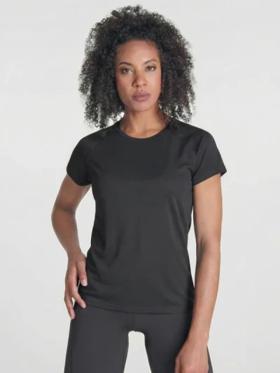 Жіноча футболка спортивна Roly Bahrein Чорна